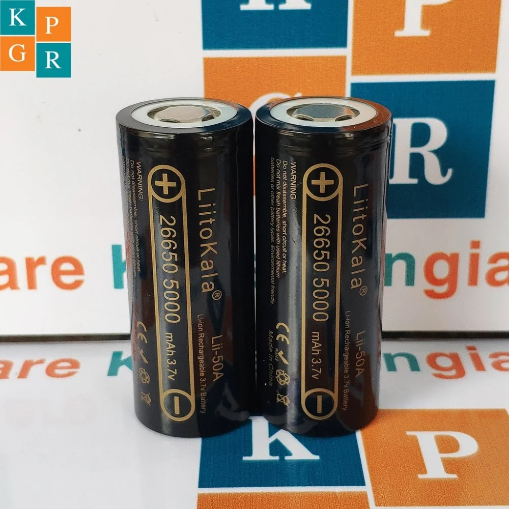 Cell Pin 26650 Liitokala Li-ion 3.7V 5000mah 4C - Xả 20A