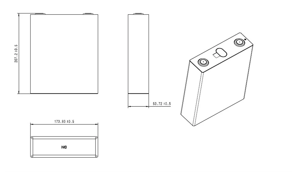 Thông số kích thước cell pin CATL 3.2V 228Ah