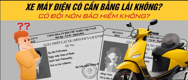 Xe máy điện có cần bằng lái không? Có đội nón bảo hiểm không?