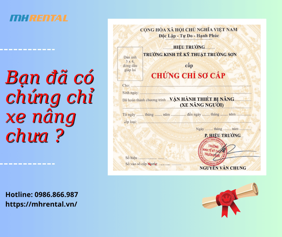 Mẫu chứng chỉ xe nâng Mẫu chứng chỉ xe nâng