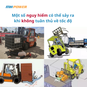 Một số những hậu quả nếu không tuân thủ quy định tốc độ xe nâng như va chạm, lật xe...