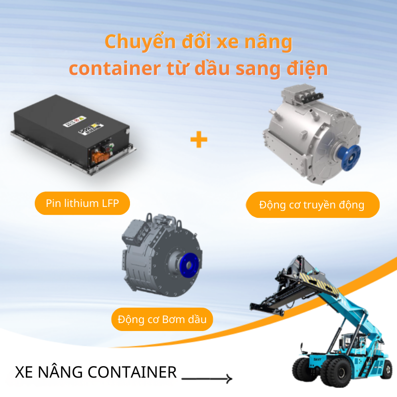 xe nâng container Pin lithium xe nâng container
